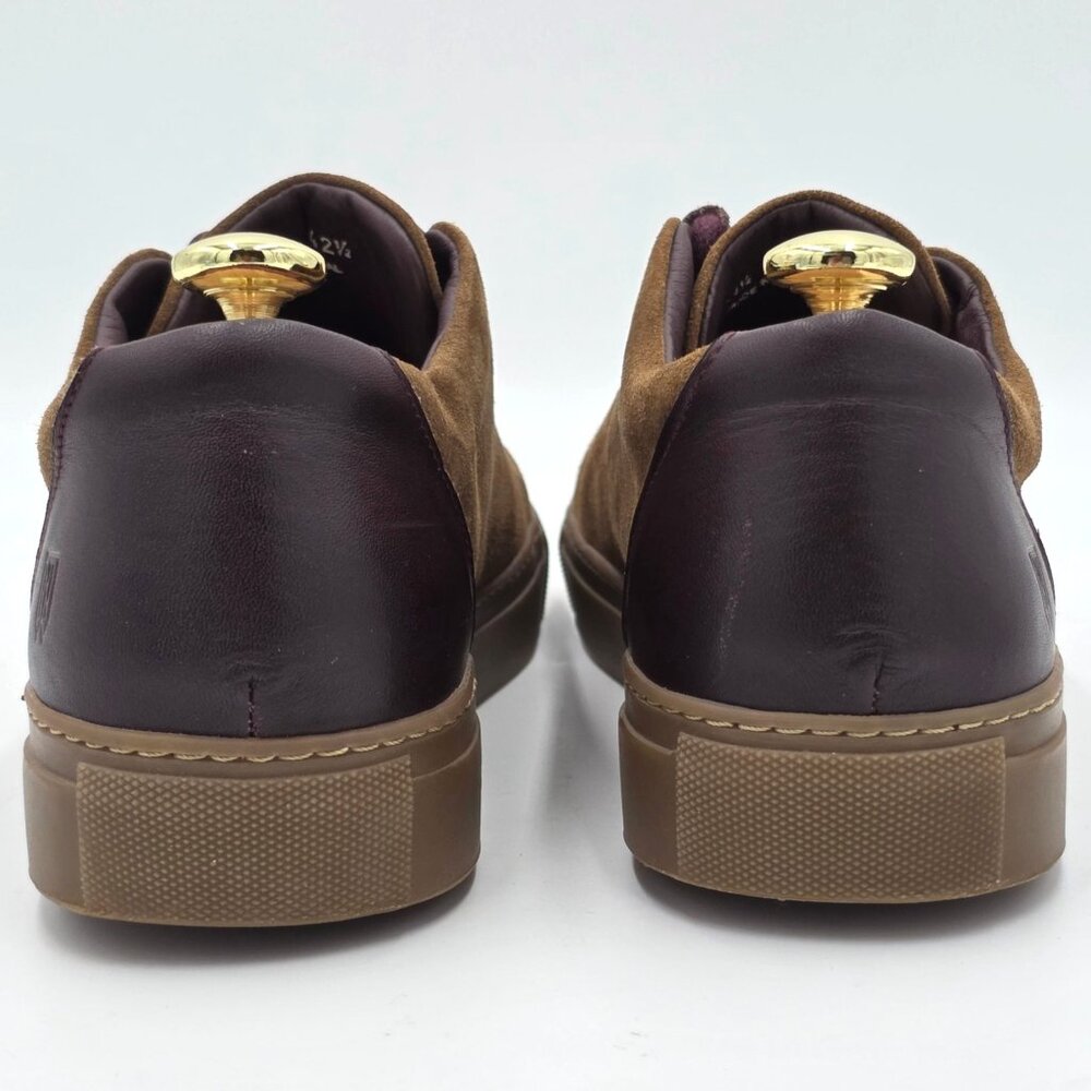 Worn Once? Noah Waxman Essex Sneakers Men 9.5 Brown Leather Casual Fashion Shoes - Picture 7 of 12